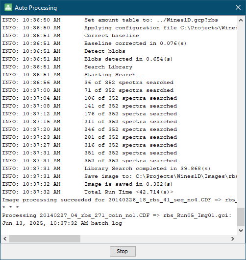 Processing Log