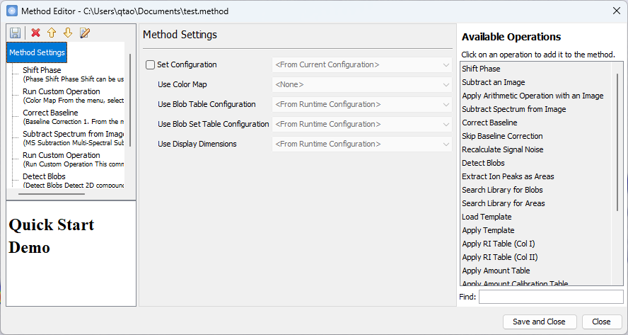 Method Editor